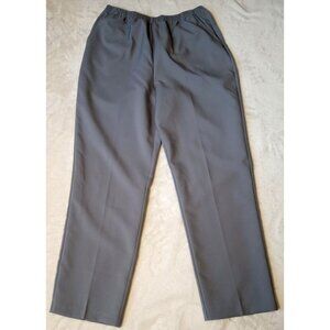 Blair Womens Straight Leg Pull On Pants Gray Elastic Waist 18 with pocke…